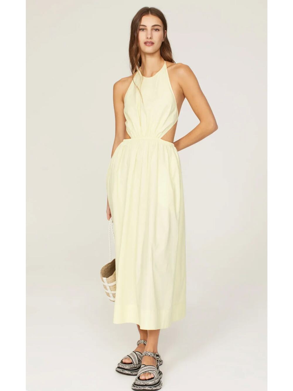 Staud Vanessa Dress in Yellow Size M